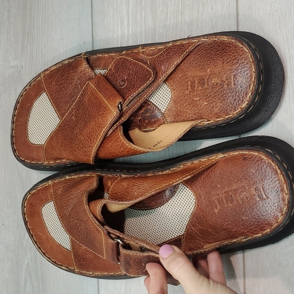 NEW Born Men Leather Crisscross Hook&loop Sandals shoes sz 11 - Picture 7 of 13